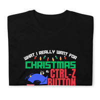 Christmas Laughs Control-Z Button Humor T-Shirt