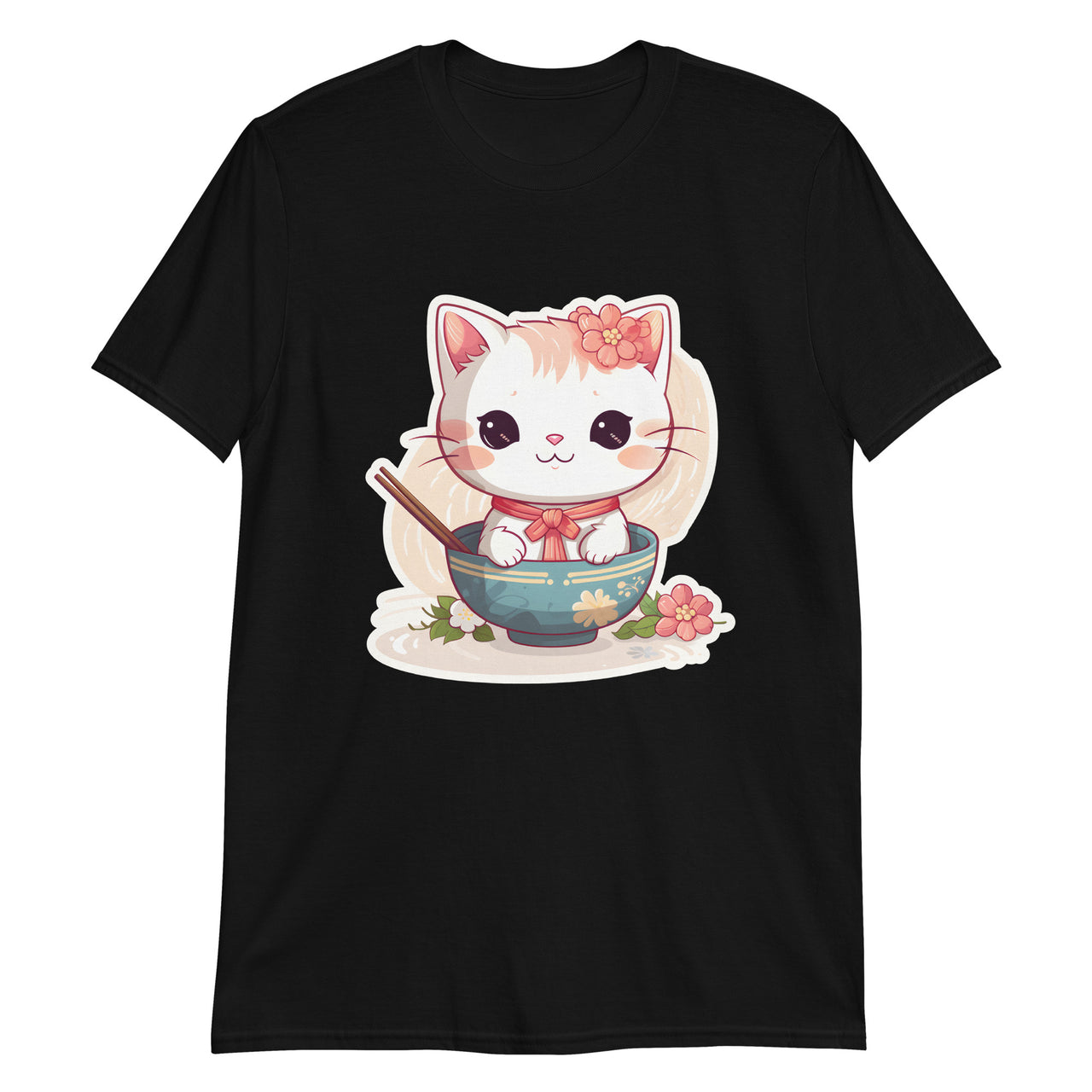 Sorry, No Ramen: Anime Cat in Bowl T-Shirt