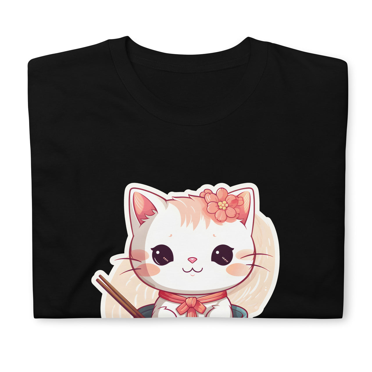 Sorry, No Ramen: Anime Cat in Bowl T-Shirt