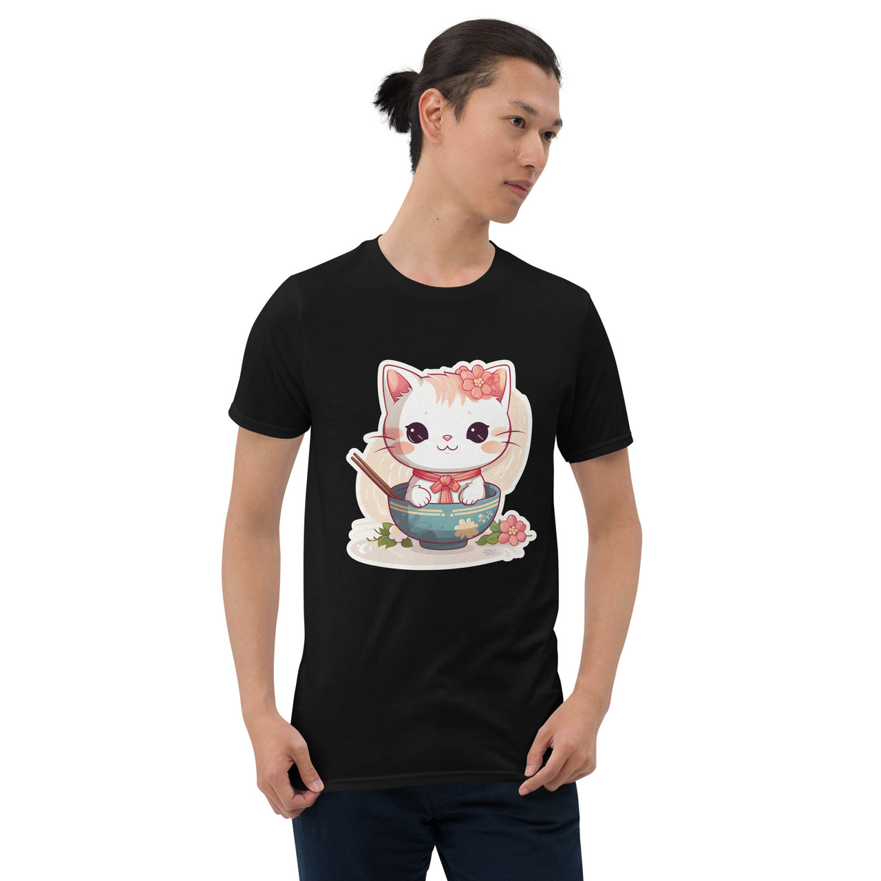 Sorry, No Ramen: Anime Cat in Bowl T-Shirt