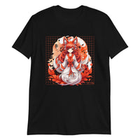 Thumbnail for Kitsune Girl Anime: Swirling Leaves T-Shirt