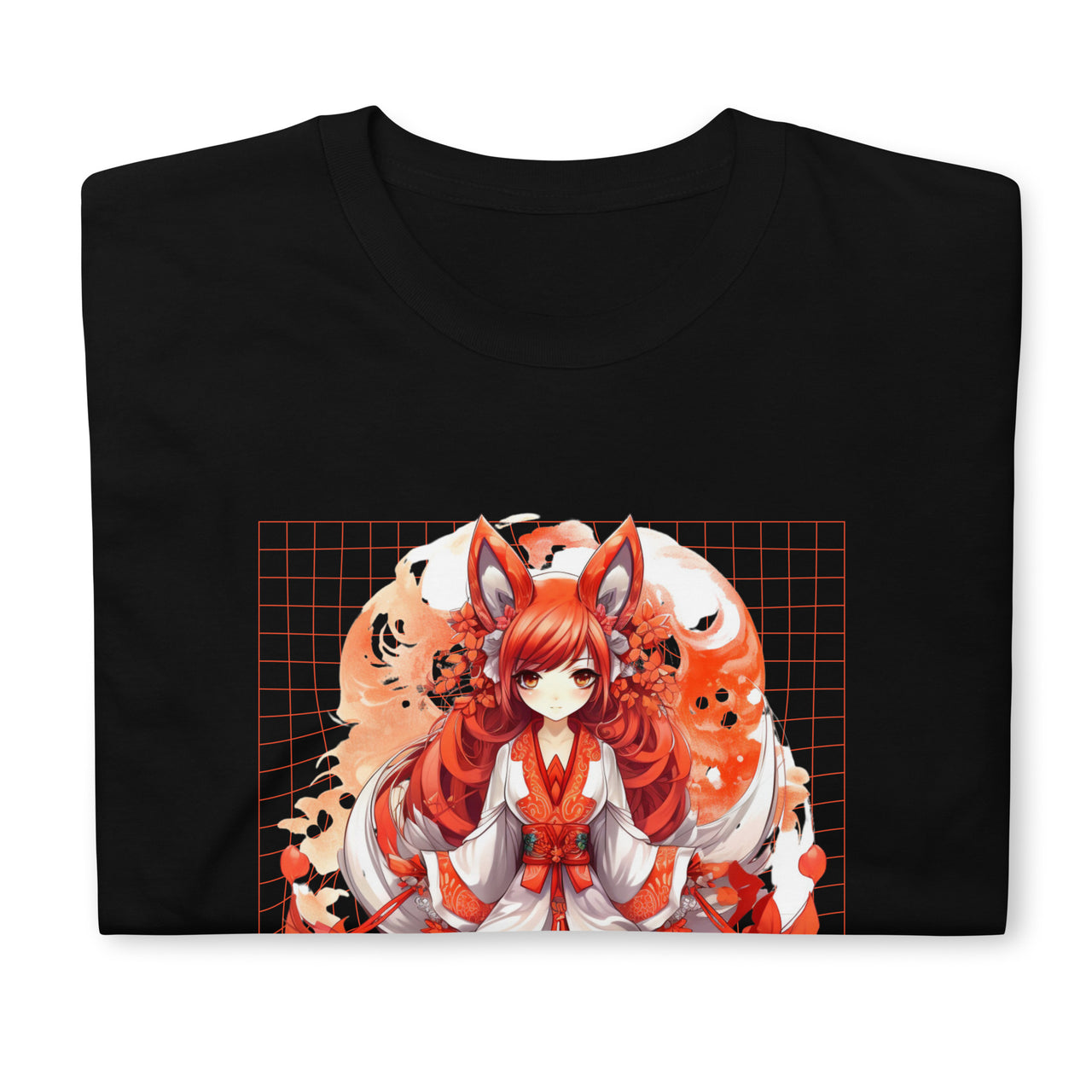 Kitsune Girl Anime: Swirling Leaves T-Shirt