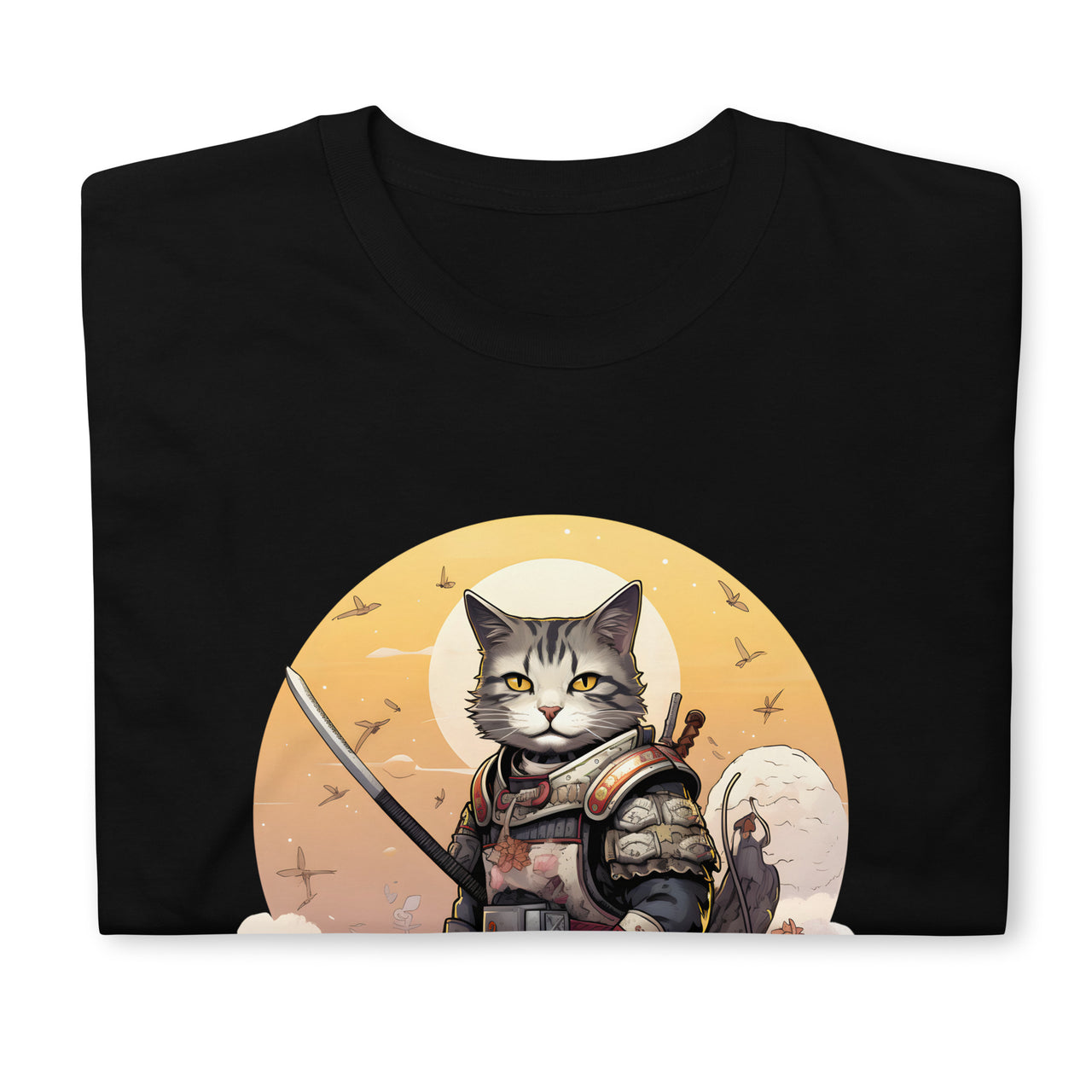Japanese Samurai Cat Kawaii Manga Neko T-Shirt