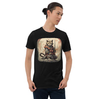 Thumbnail for Sumi-e Samurai Japanese Cat Standoff T-Shirt