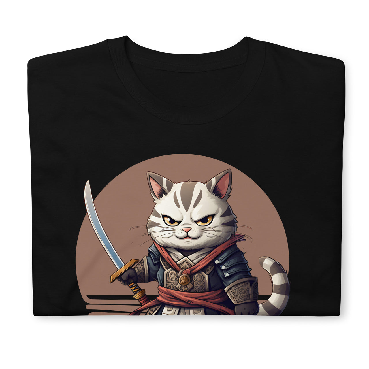 Kawaii Japanese Samurai Cat Stare T-Shirt