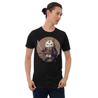 Thumbnail for Kawaii Japanese Samurai Cat Stare T-Shirt