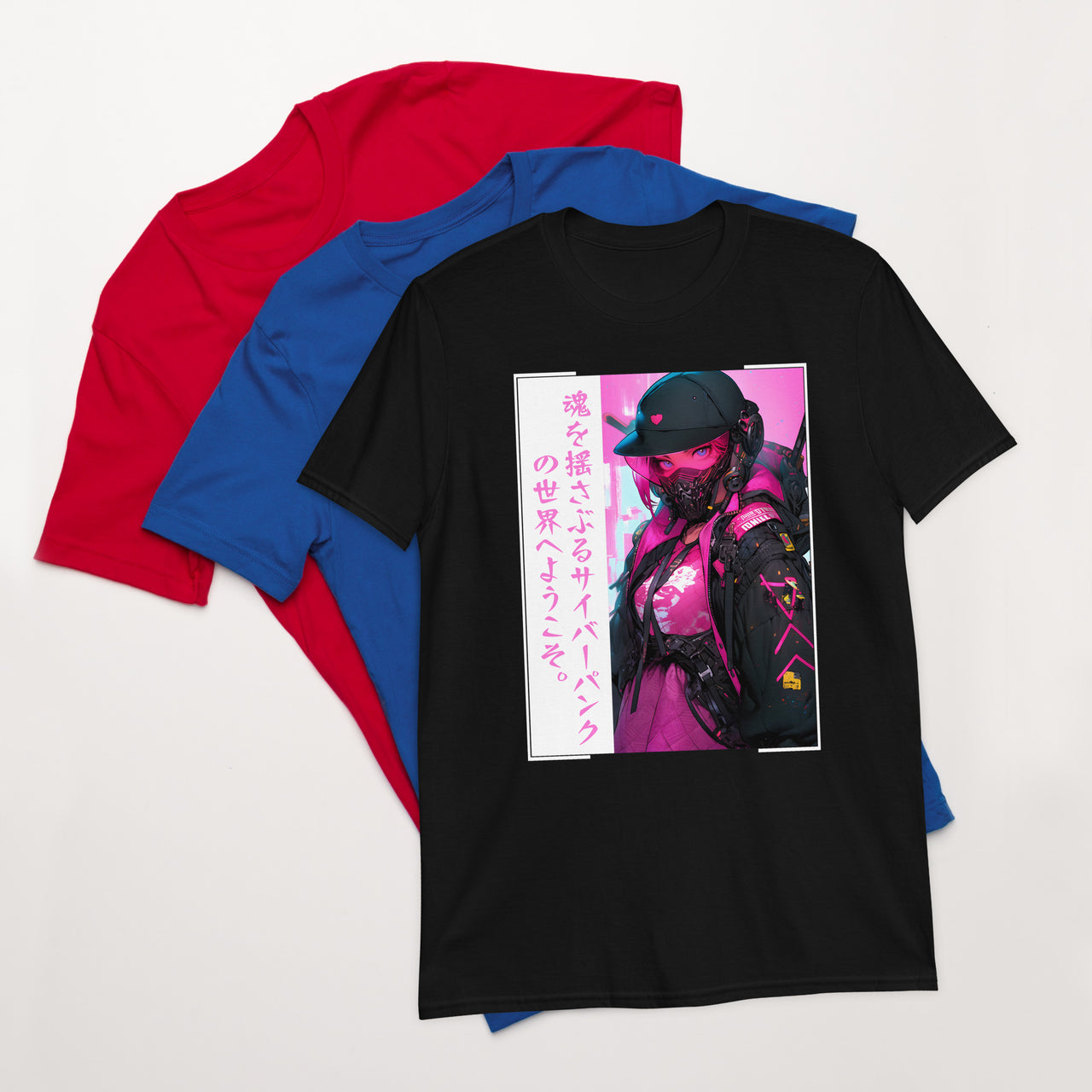 Gritty Neo Tokyo Anime Cyberpunk Girl T-Shirt