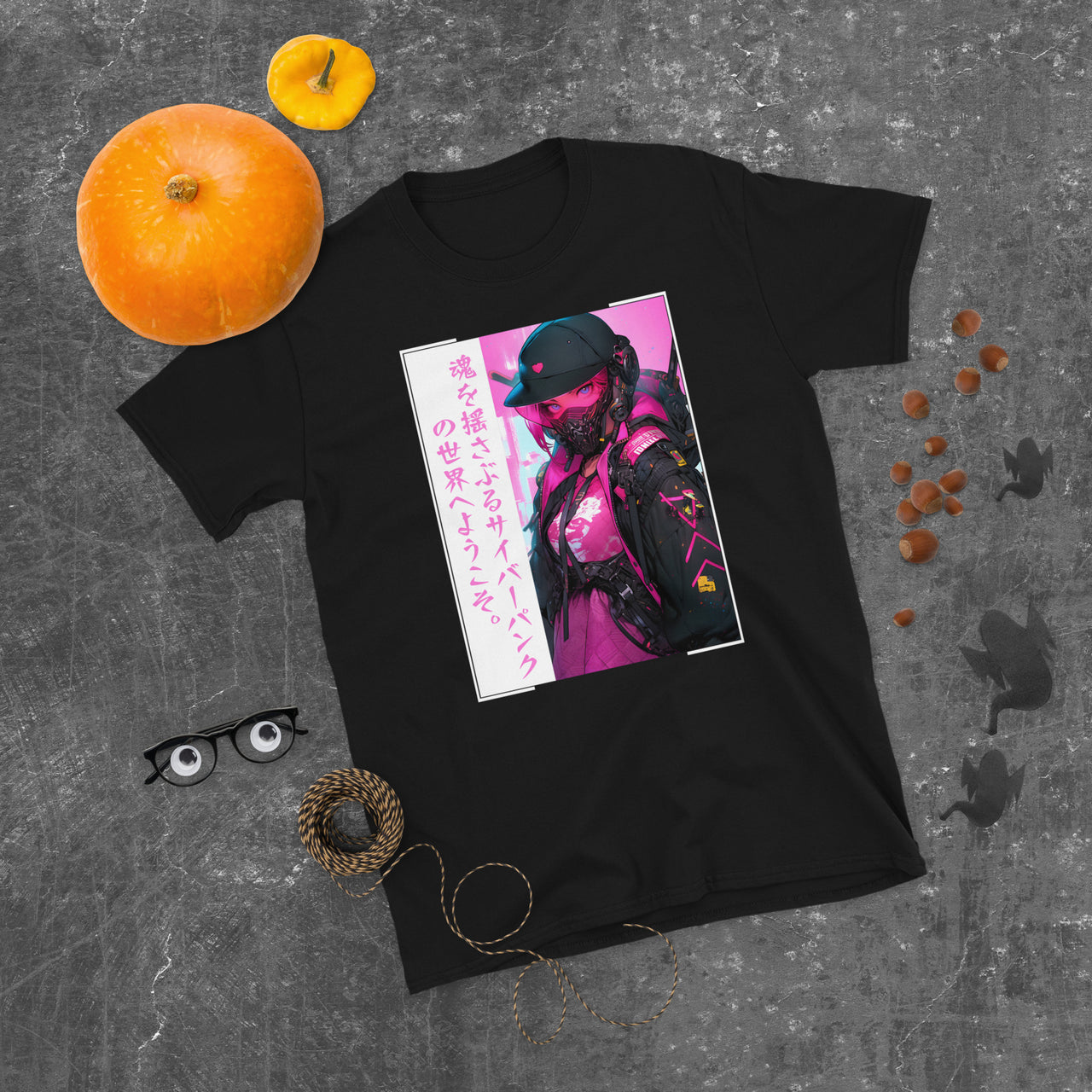 Gritty Neo Tokyo Anime Cyberpunk Girl T-Shirt