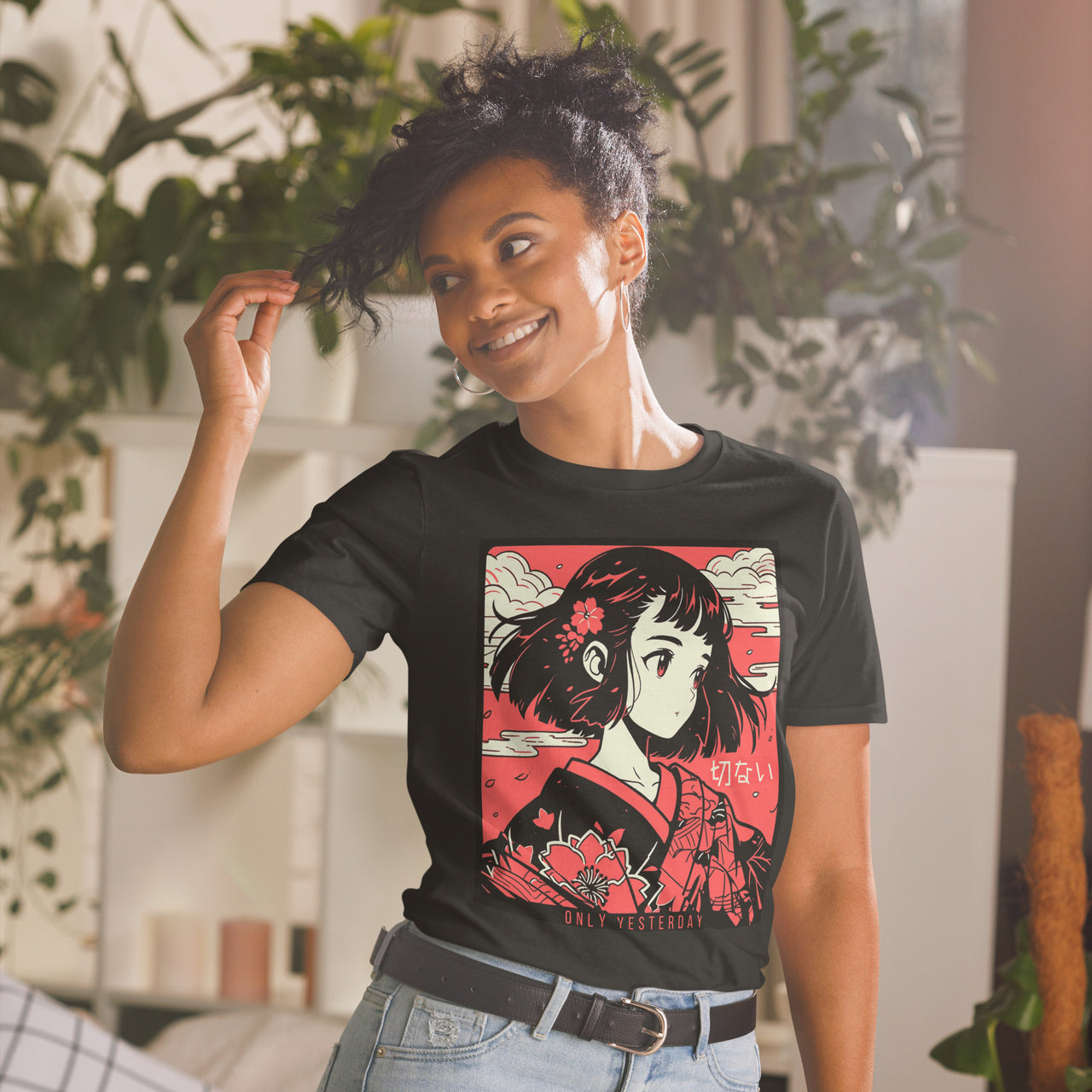 Setsunai Kimono Girl in Anime Style T-Shirt