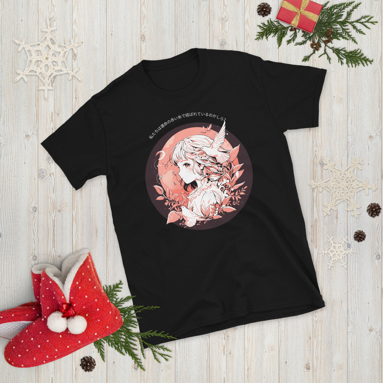 Anime Girl and Red String of Fate T-Shirt