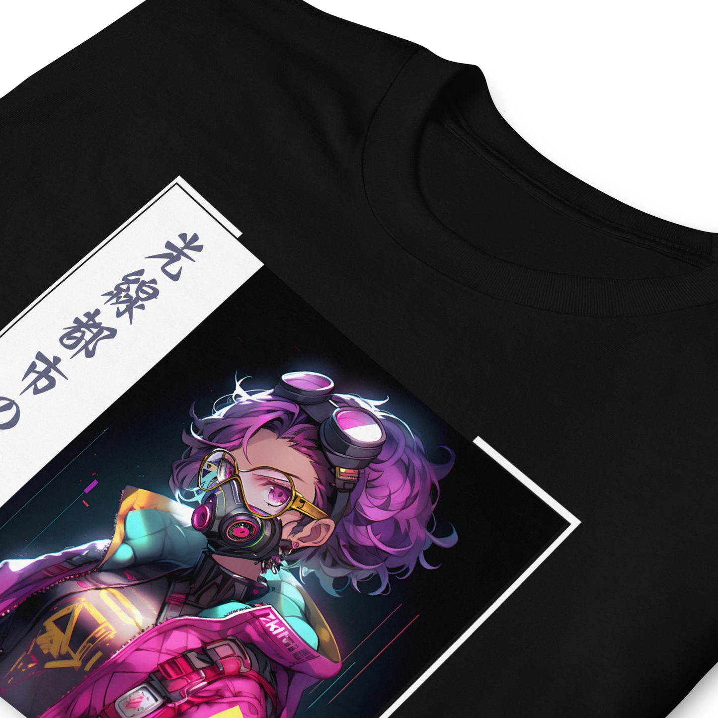 Gritty Tokyo Cyberpunk Anime Girl T-Shirt