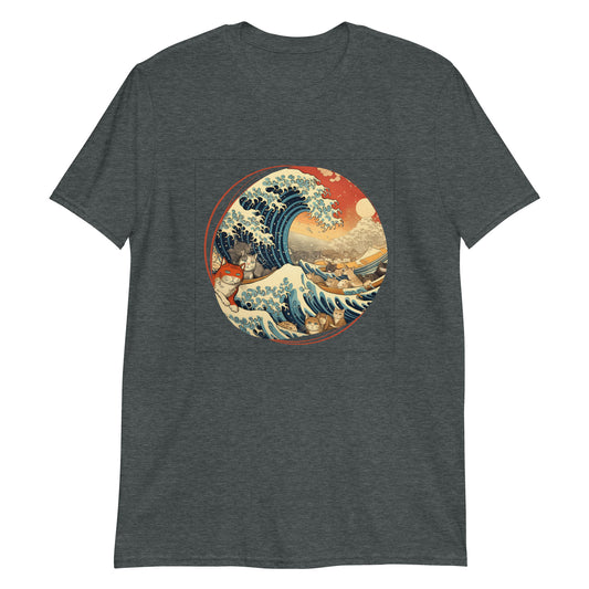 Ukiyo-e Cats Riding the Great Wave T-Shirt
