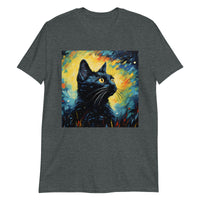 Thumbnail for Impressionist Black Cat Night T-Shirt
