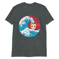 Thumbnail for Ukiyo-e Meets Anime: Cat Under Wave T-Shirt