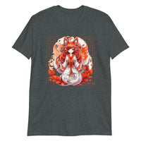 Thumbnail for Kitsune Girl Anime: Swirling Leaves T-Shirt