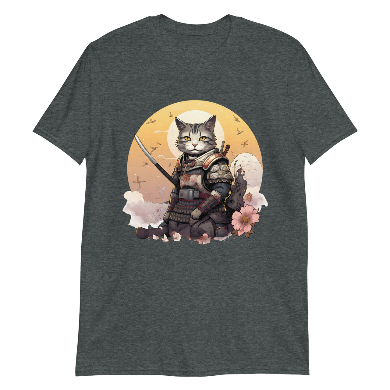 Japanese Samurai Cat Kawaii Manga Neko T-Shirt