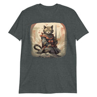 Thumbnail for Sumi-e Samurai Japanese Cat Standoff T-Shirt