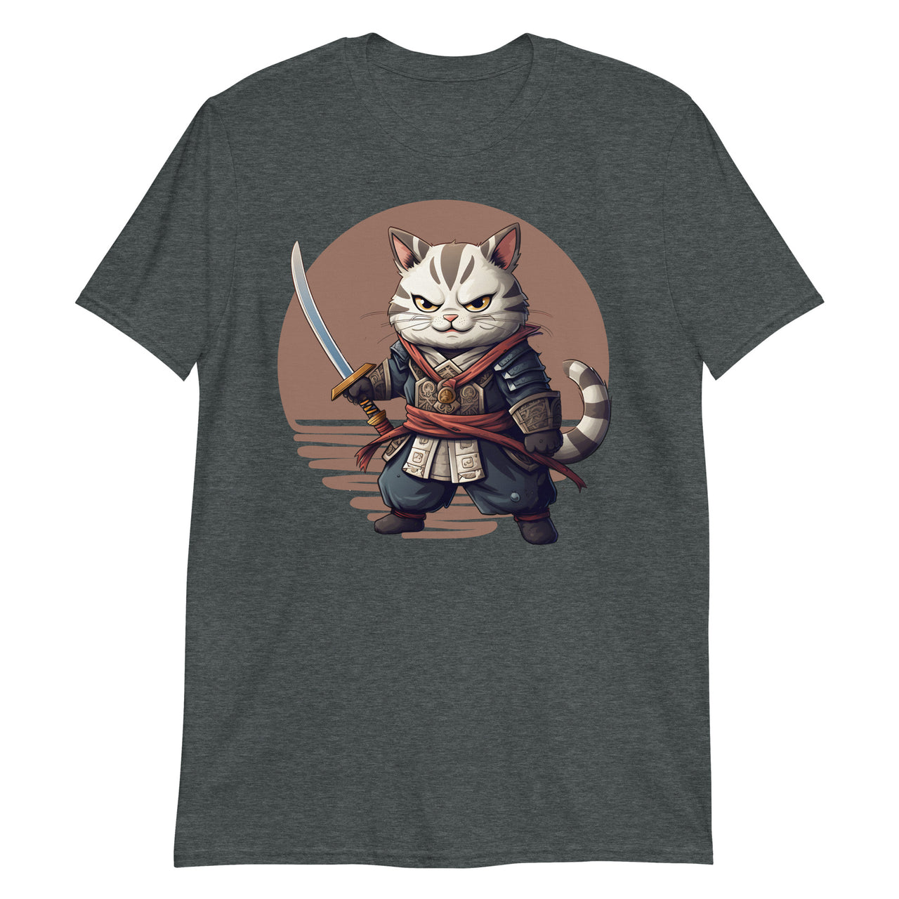 Kawaii Japanese Samurai Cat Stare T-Shirt