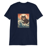 Thumbnail for Ukiyo-e Cat Rides the Wave T-Shirt