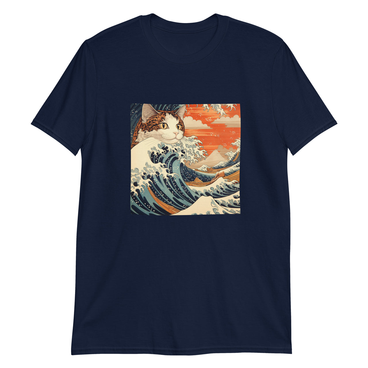 Ukiyo-e Cats Riding the Great Wave T-Shirt