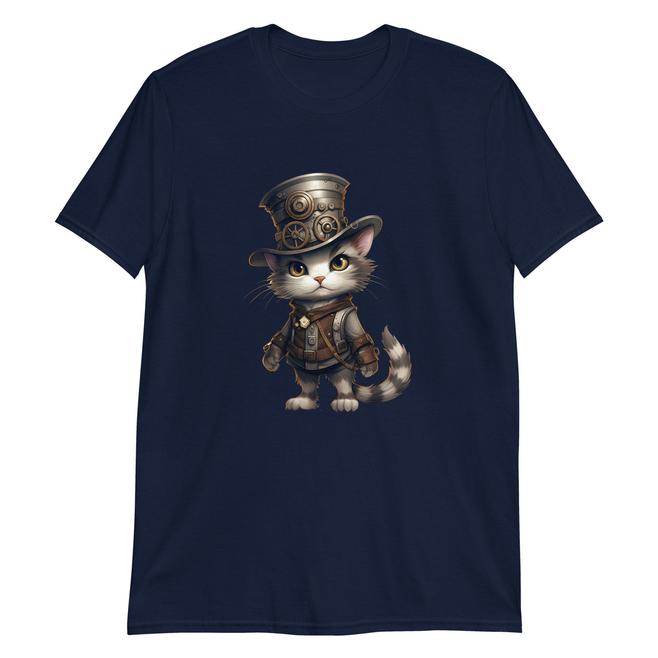 Steampunk Anime Cat Gear Up T-Shirt