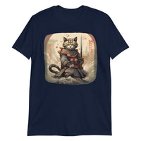 Thumbnail for Sumi-e Samurai Japanese Cat Standoff T-Shirt