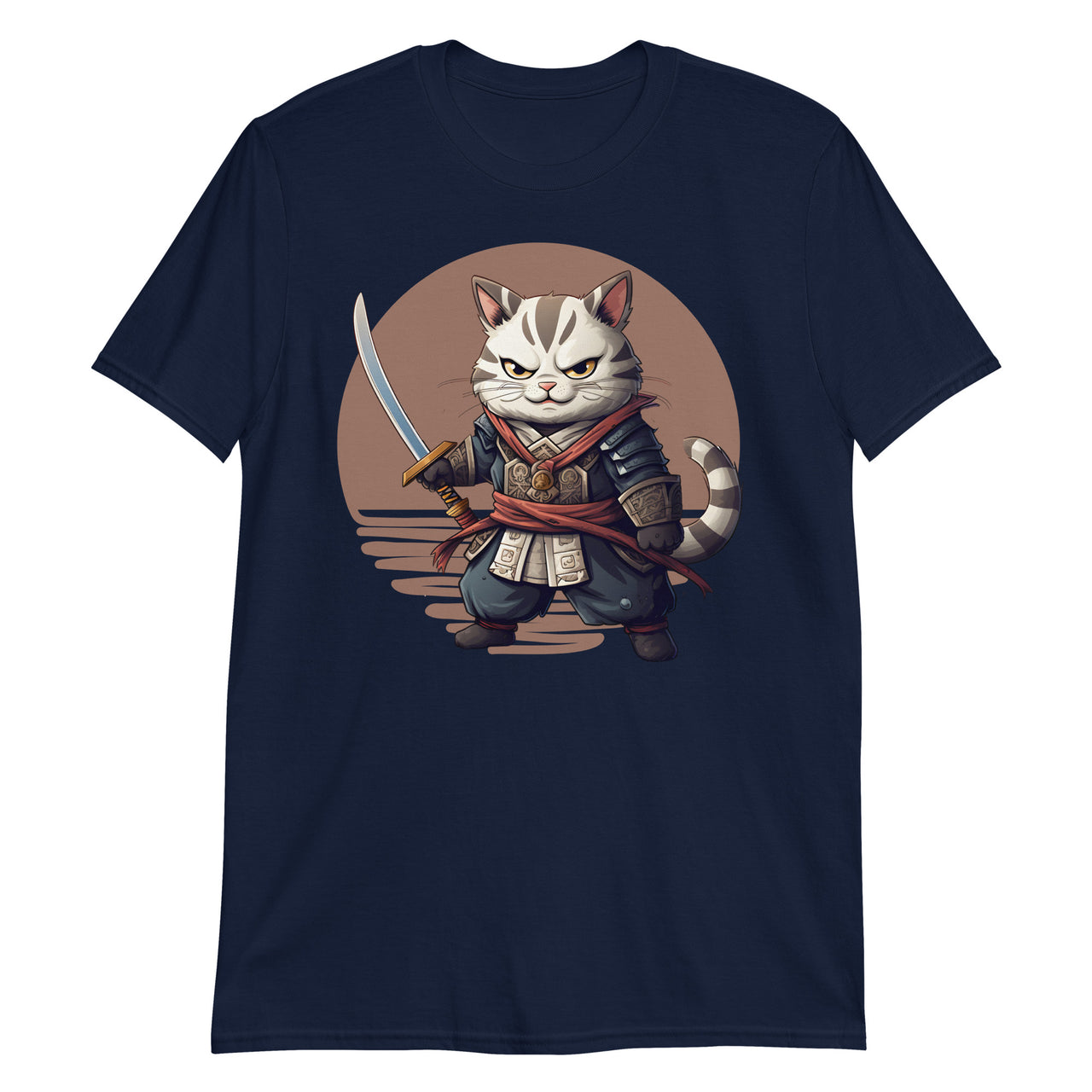 Kawaii Japanese Samurai Cat Stare T-Shirt