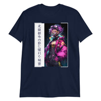 Thumbnail for Gritty Tokyo Cyberpunk Anime Girl T-Shirt
