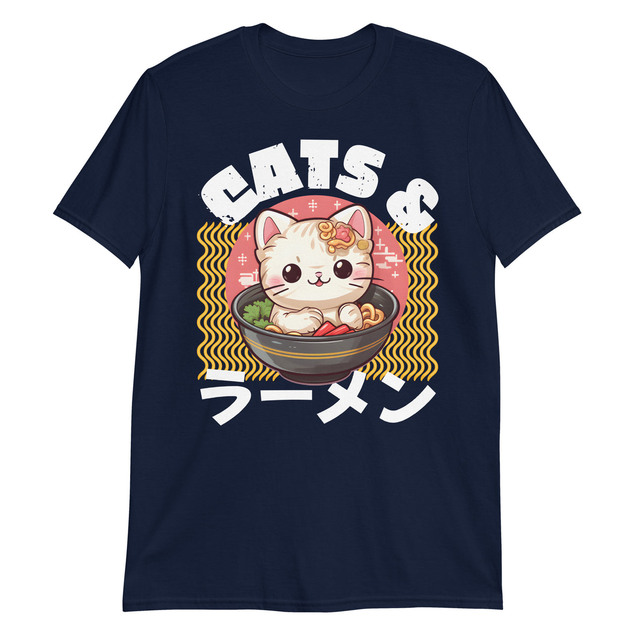 Cats and Ramen Japanese Aesthetic Kawaii T-Shirt