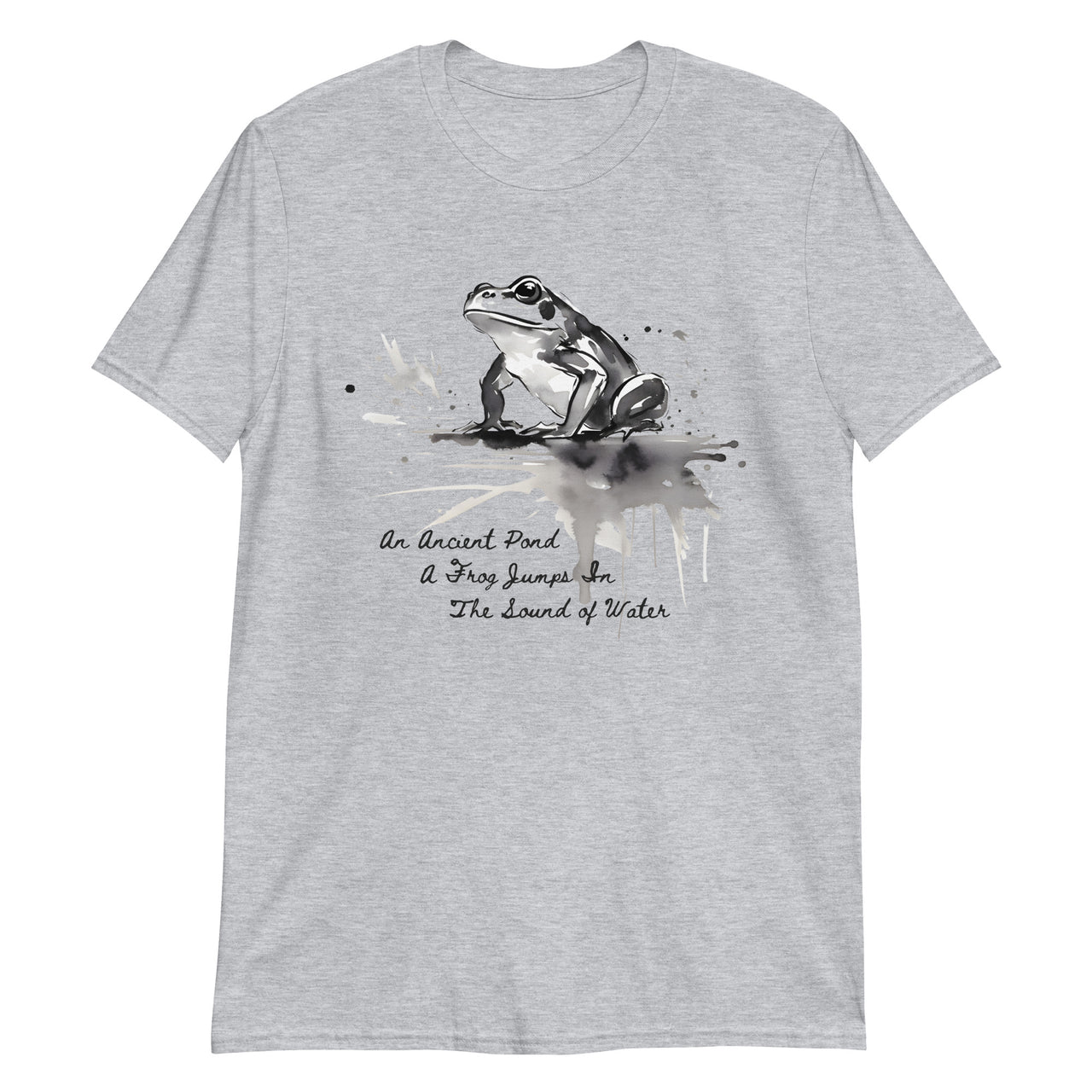 Sumi-e Frog Basho's Poem Sound of Water T-Shirt