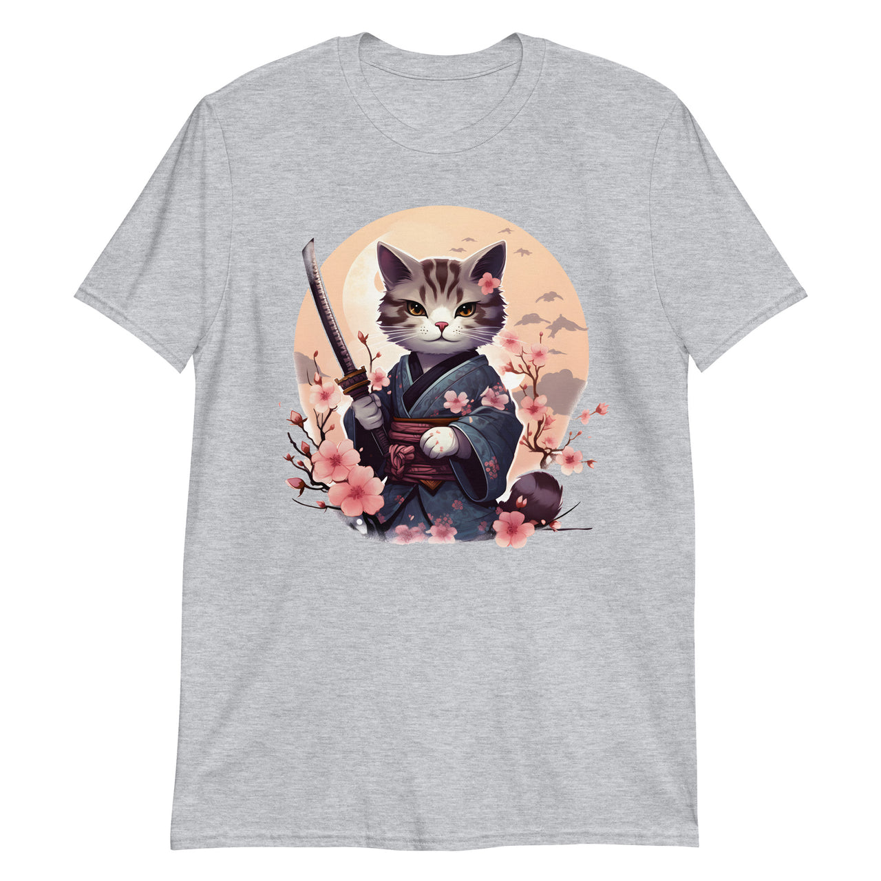 Japanese Anime Samurai Cat in Kimono T-Shirt