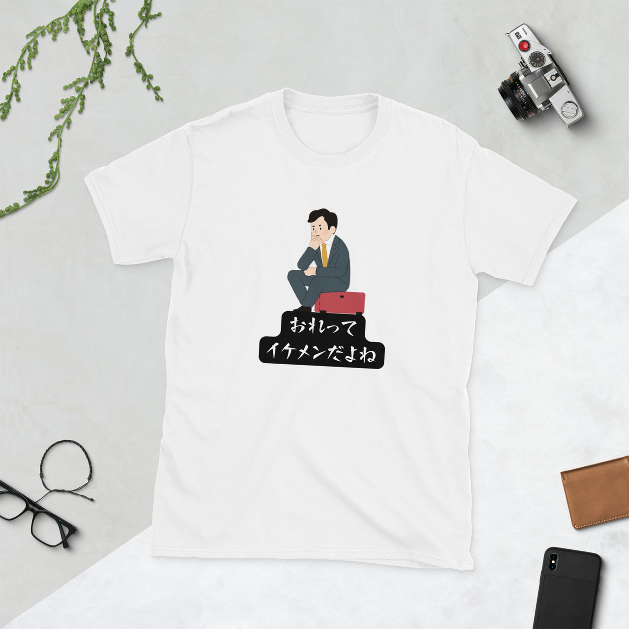 I'm handsome, right? in Japanese Short-Sleeve Unisex T-Shirt