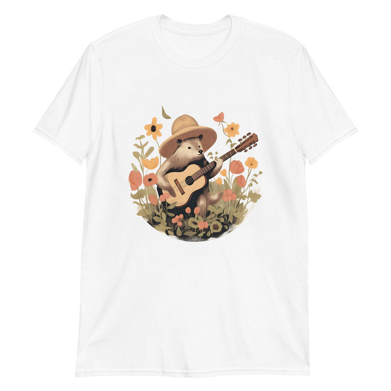 Strumming Bear in Bloom T-Shirt