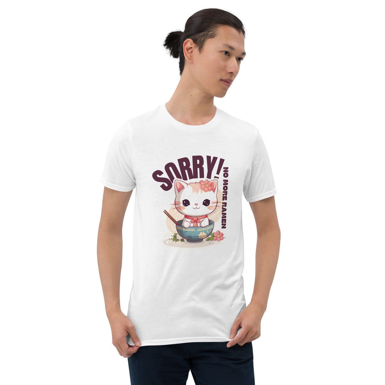 Sorry, No More Ramen: Anime Cat in Bowl T-Shirt