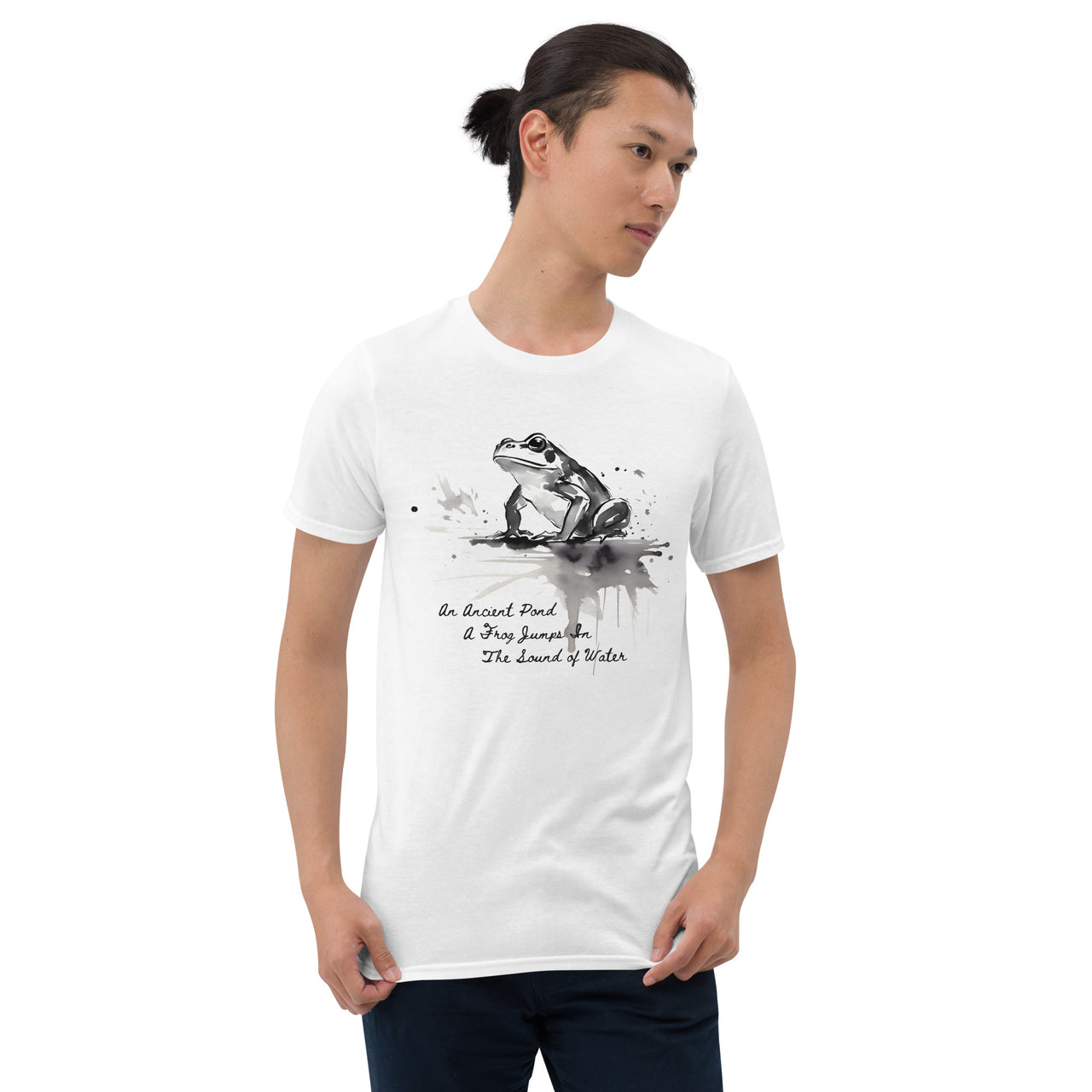 Sumi-e Frog Basho's Poem Sound of Water T-Shirt