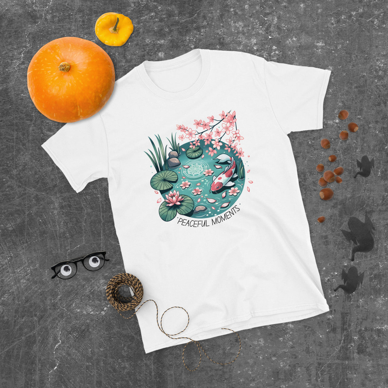Peaceful Moments Japanese Koi Scene T-Shirt