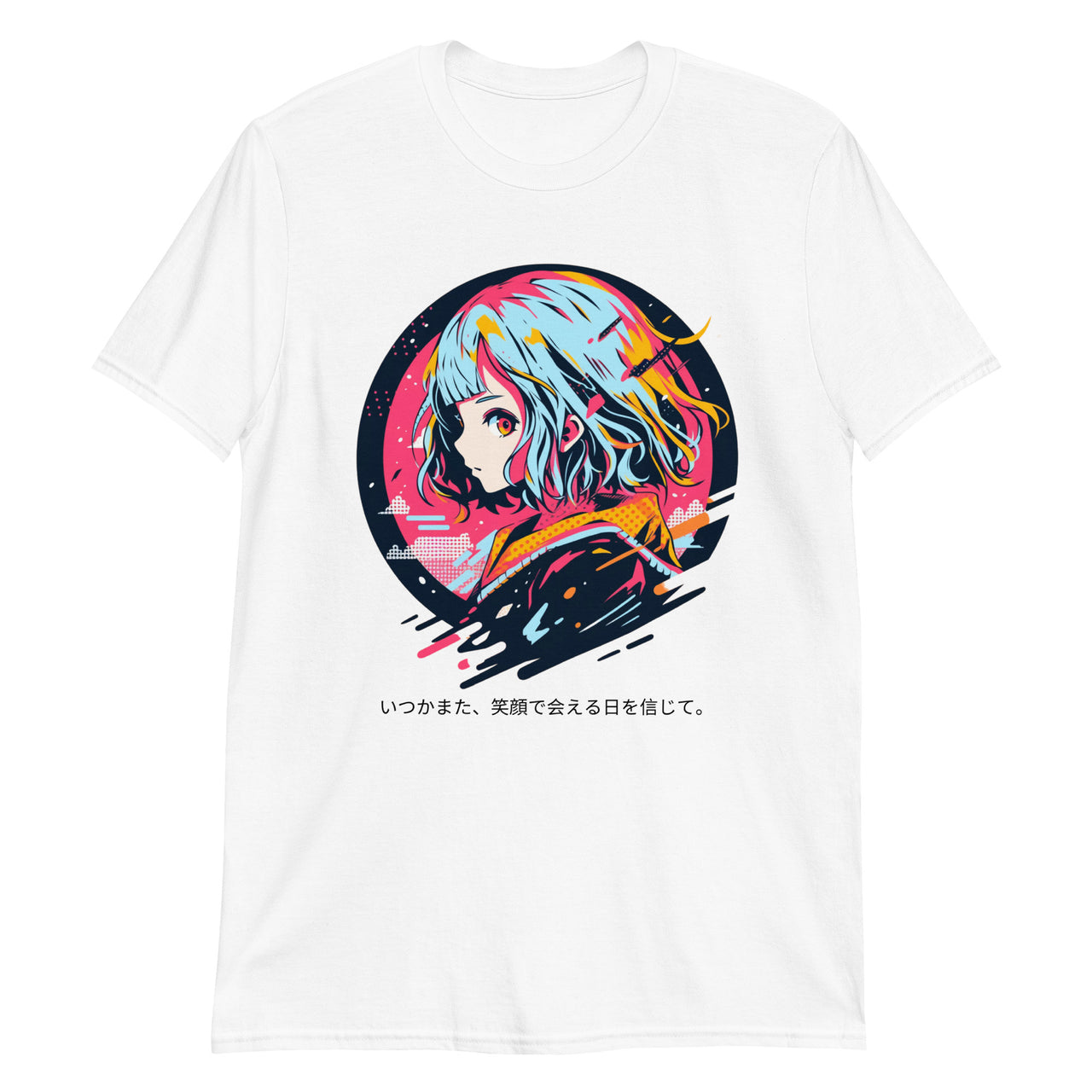 Colorful Anime Girl with Hopeful Message T-Shirt