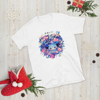 Thumbnail for Kawaii Anime Mouse in Colorful Flowers T-Shirt