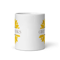 Thumbnail for Sunflower Gratitude: Give Thanks White Mug