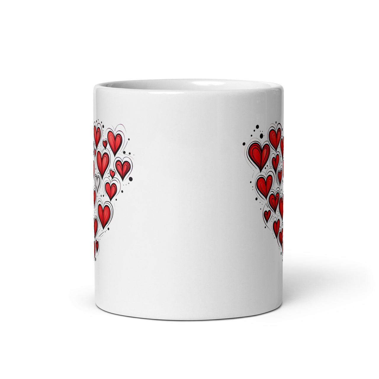 Love Radiates: Sketched Hearts White Mug