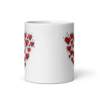 Thumbnail for Love Radiates: Sketched Hearts White Mug