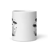 Thumbnail for Chic Mushroom Art White Mug