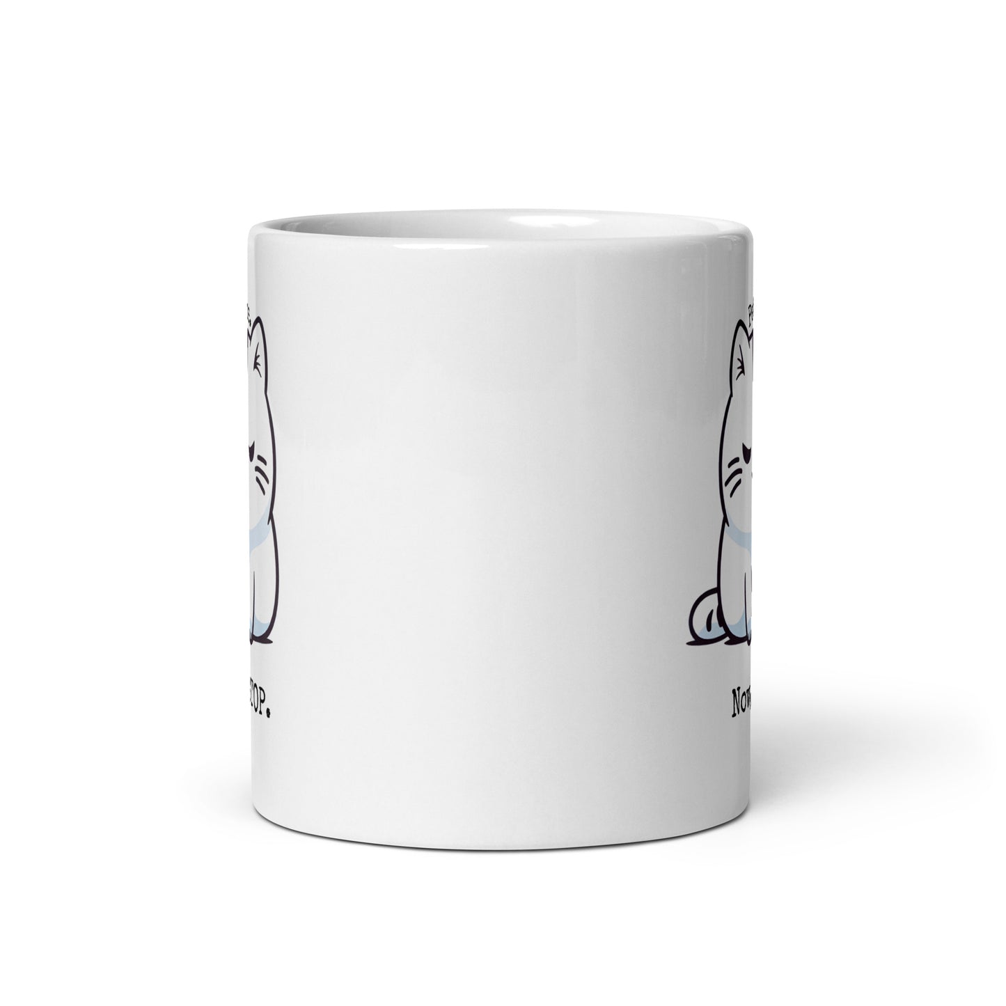 Fickle Feline: Pet Me, Now Stop Cat White Mug