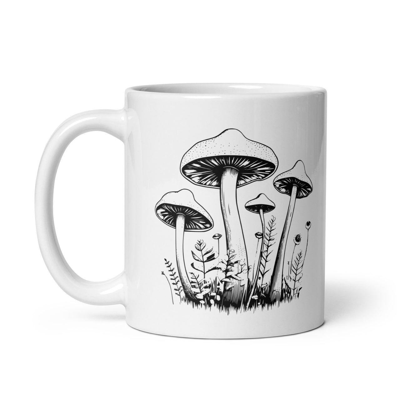 Chic Mushroom Art White Mug