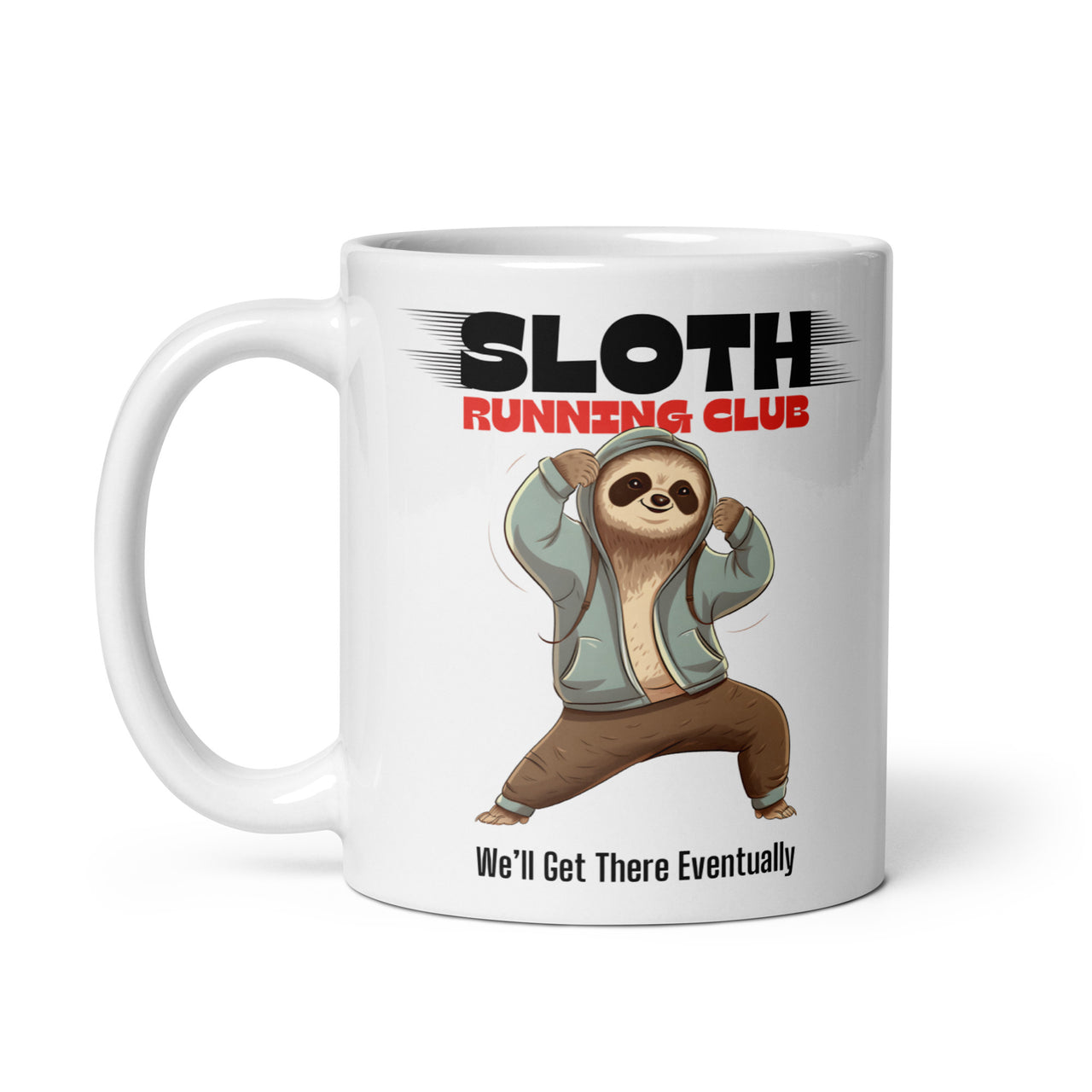 Sloth Running Club: Eventually White Mug