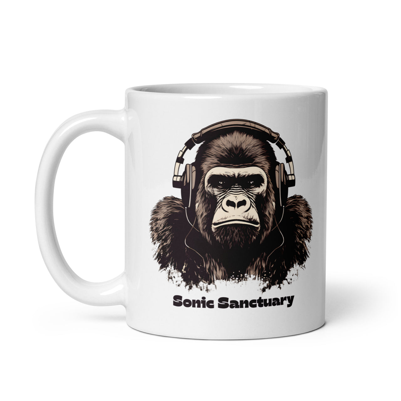 Sonic Sanctuary: Gorilla Headphones White Mug