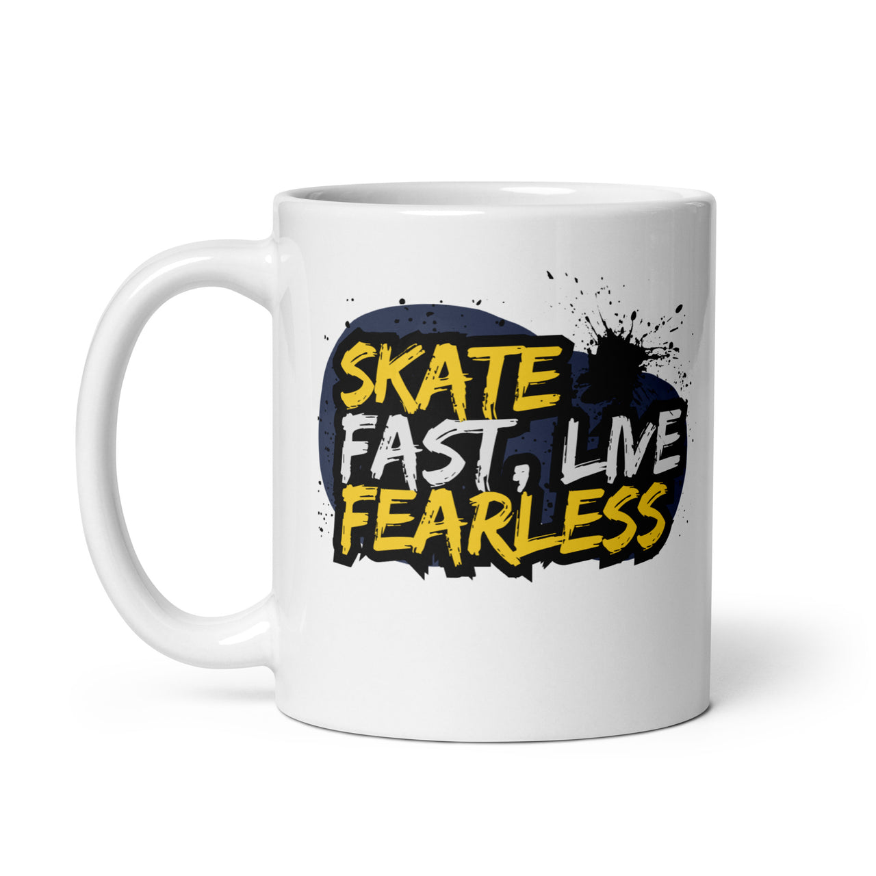 Skate Fast, Live Fearless: Street Art White Mug