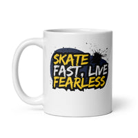 Skate Fast, Live Fearless: Street Art White Mug