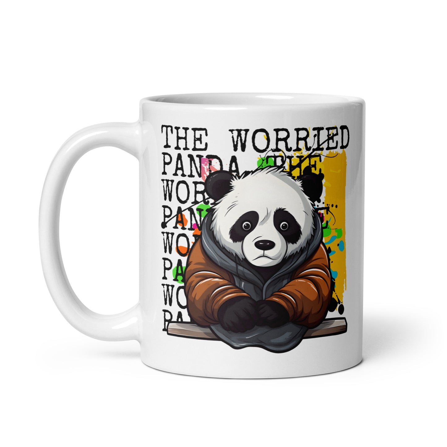 The Worried Panda: Cuteness with Edge White Mug
