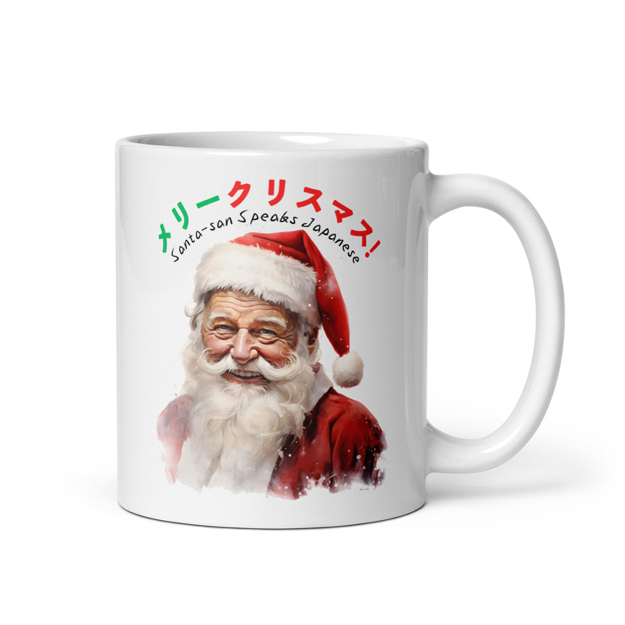 Santa-san Speaks Japanese White Mug
